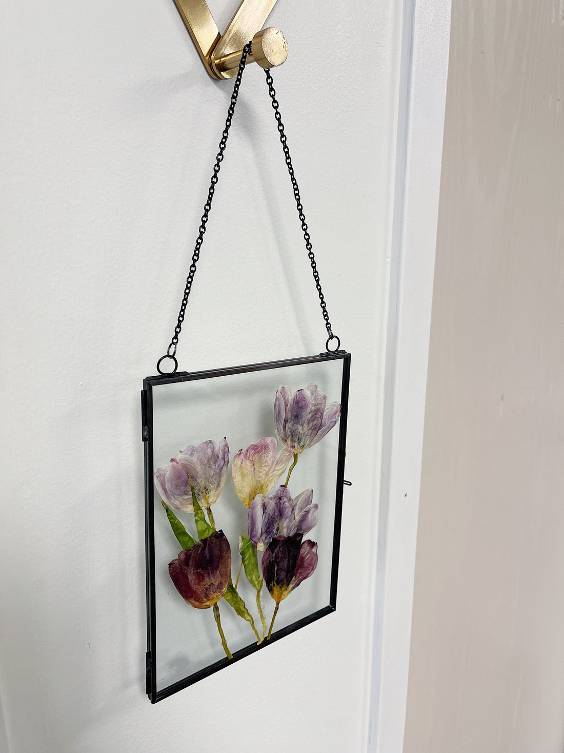Black Pressed Floral Frame