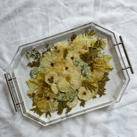 Pressed Flower Resin Serving Tray with Handles | 12x16