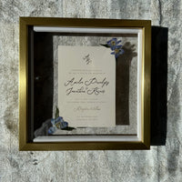 Preserved invitation with pressed flowers from Element Design Co, Element preservation. 