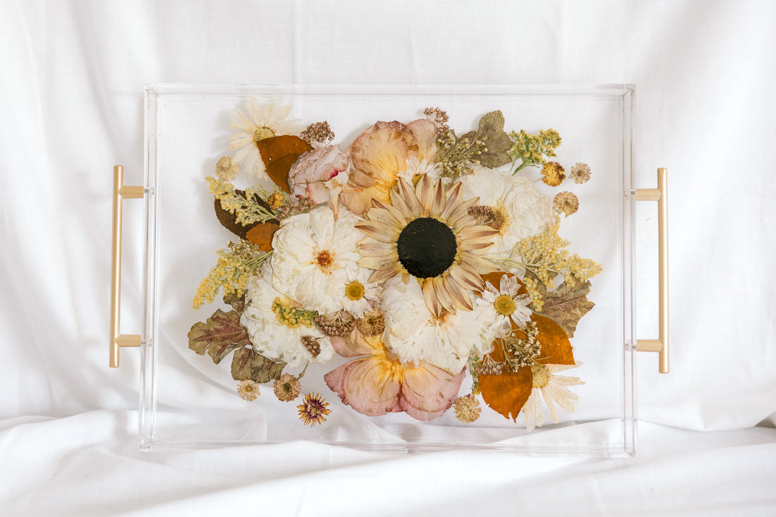 Pressed Flower Resin Serving Tray