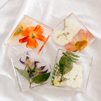 Pressed Flower Resin Coasters | 4x4 | Set of 4