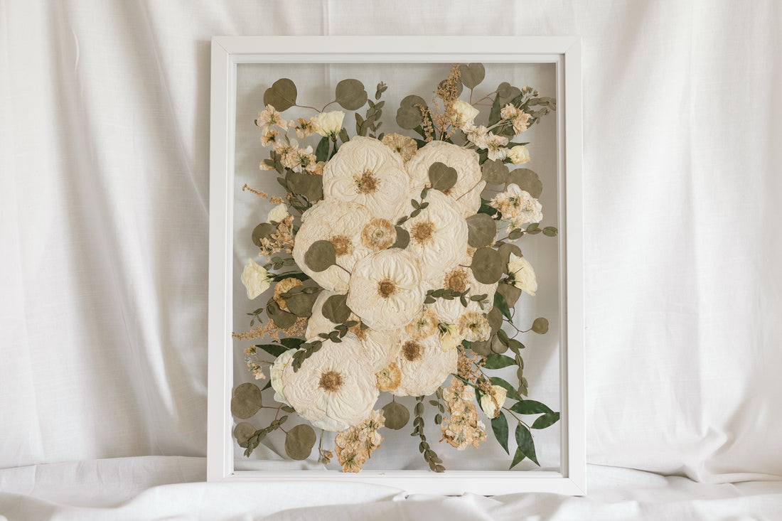 Pressed Wedding Bouquet  Abstract Frame Design – Pressed Floral