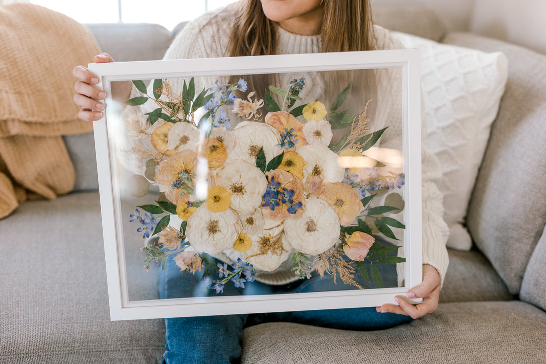 Walnut Pressed Floral Frame – Bloomsake Flower Preservation