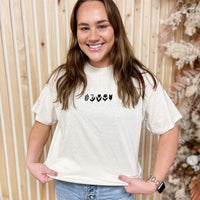 Natural-colored flower and botanical icon t-shirt from the Pressed Bouquet Shop