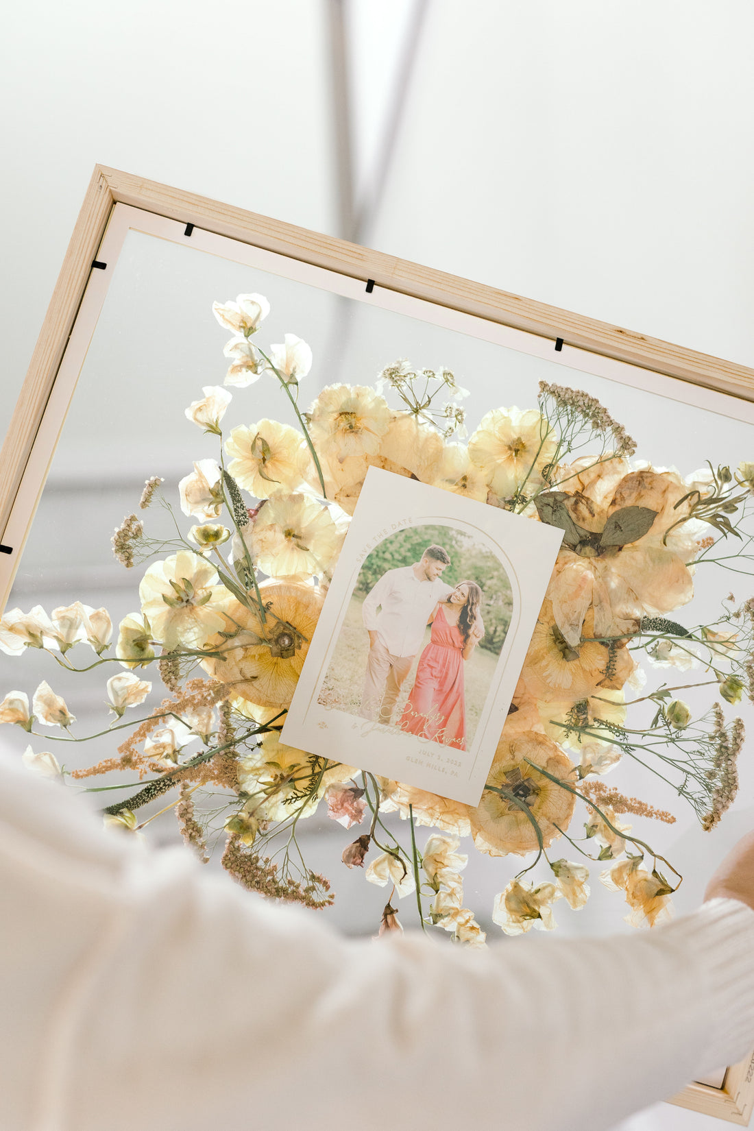 Preserved Wedding Bouquet in Barn Wood Frame  Custom Pressed Flower Frame  – Element Design