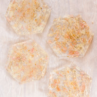 Dried Petal Confetti Resin Coasters | 4x4 | Set of 4